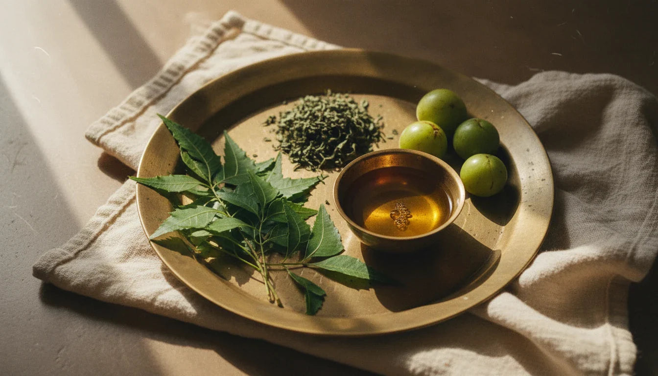 Ayurvedic scalp treatment herbs and oils for natural dandruff remedy