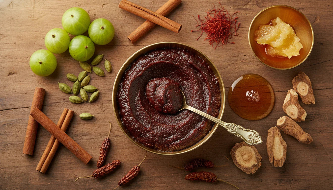 Chyawanprash with Amla and traditional Ayurvedic herbs