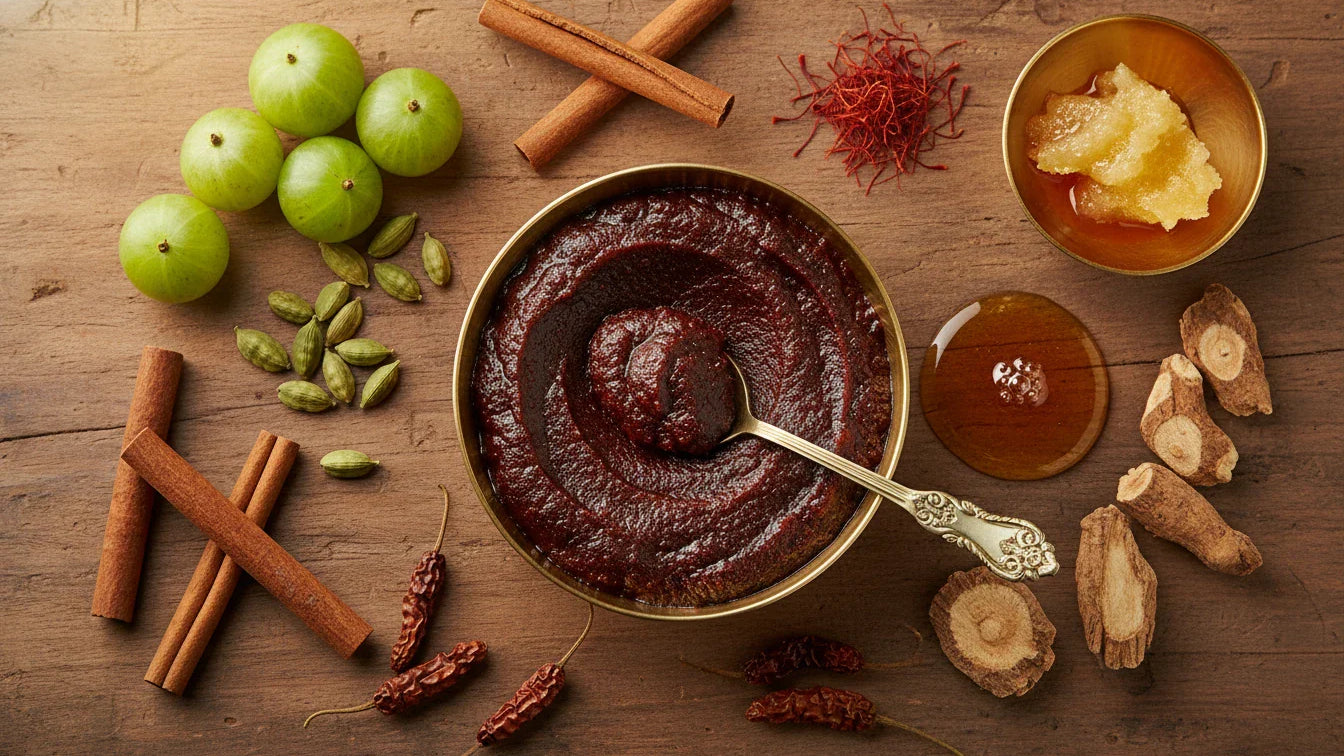 Chyawanprash with Amla and traditional Ayurvedic herbs