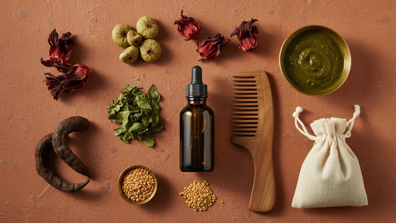 Ayurvedic hair care routine ingredients for Indian hair