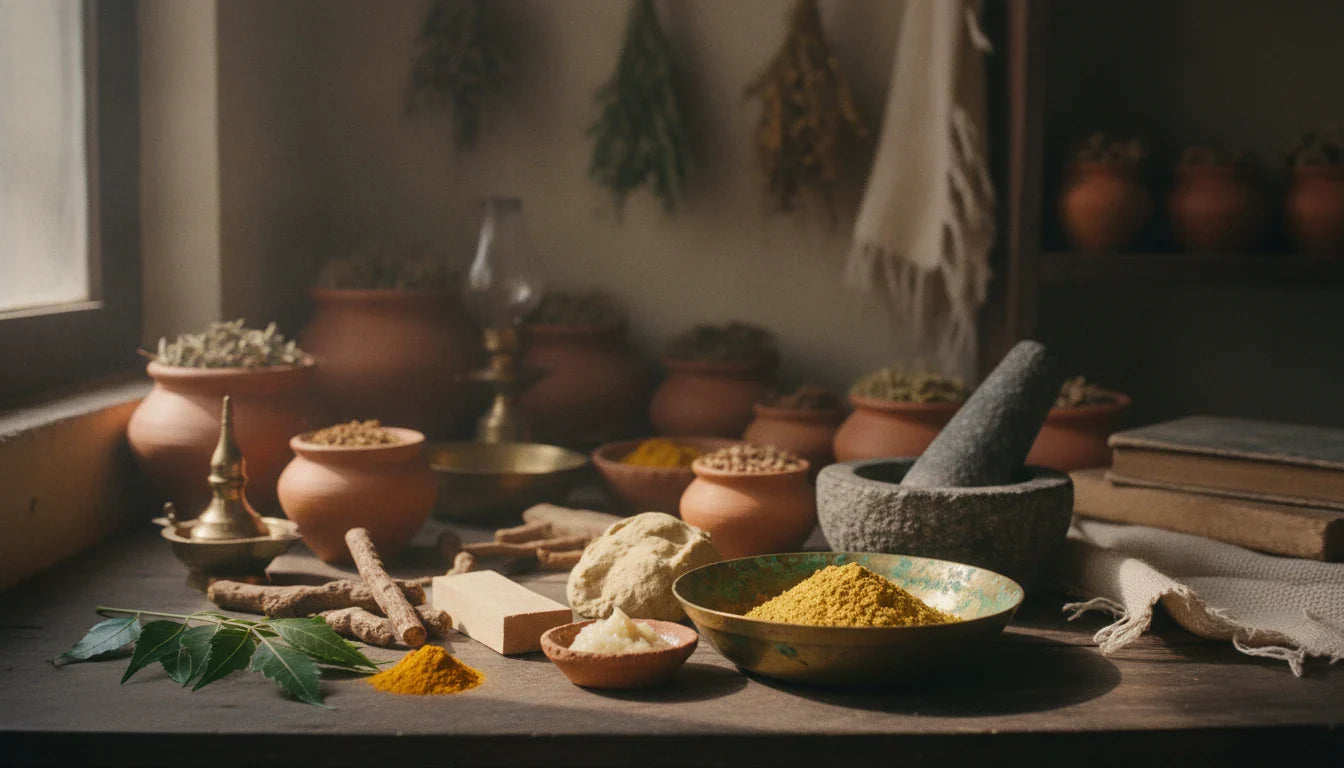 Kushtha in the Sushruta Samhita: The Classical Ayurvedic Map of the Skin — Twacha, the Three Doshas and the Eighteen Types (Nidana Sthana, Chapter 5)