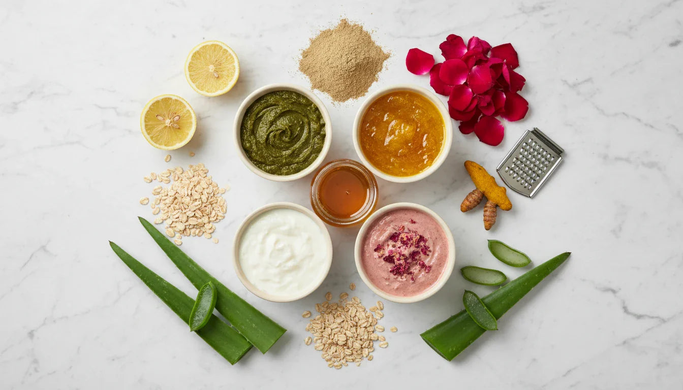 Multani Mitti face pack recipes with natural ingredients