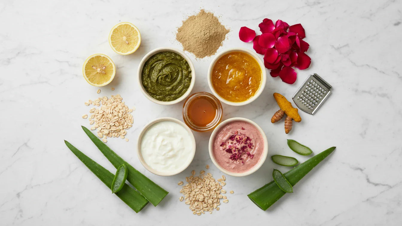 Multani Mitti face pack recipes with natural ingredients