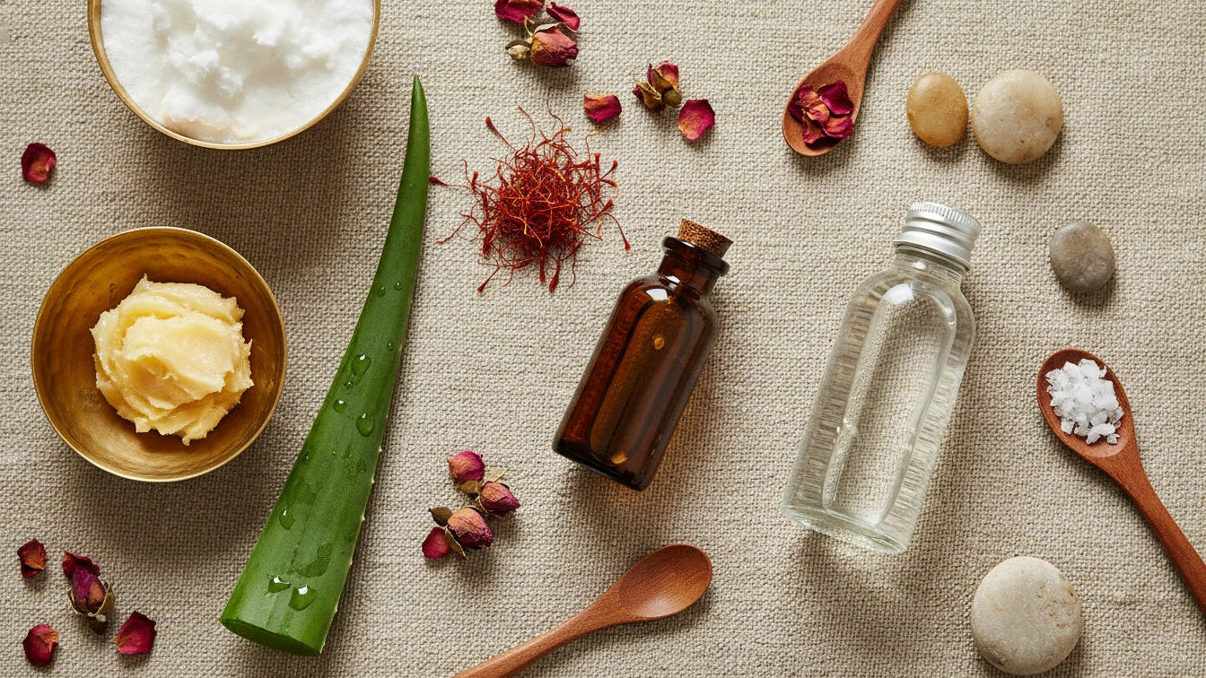 Ayurvedic oils and ingredients for natural skin barrier repair
