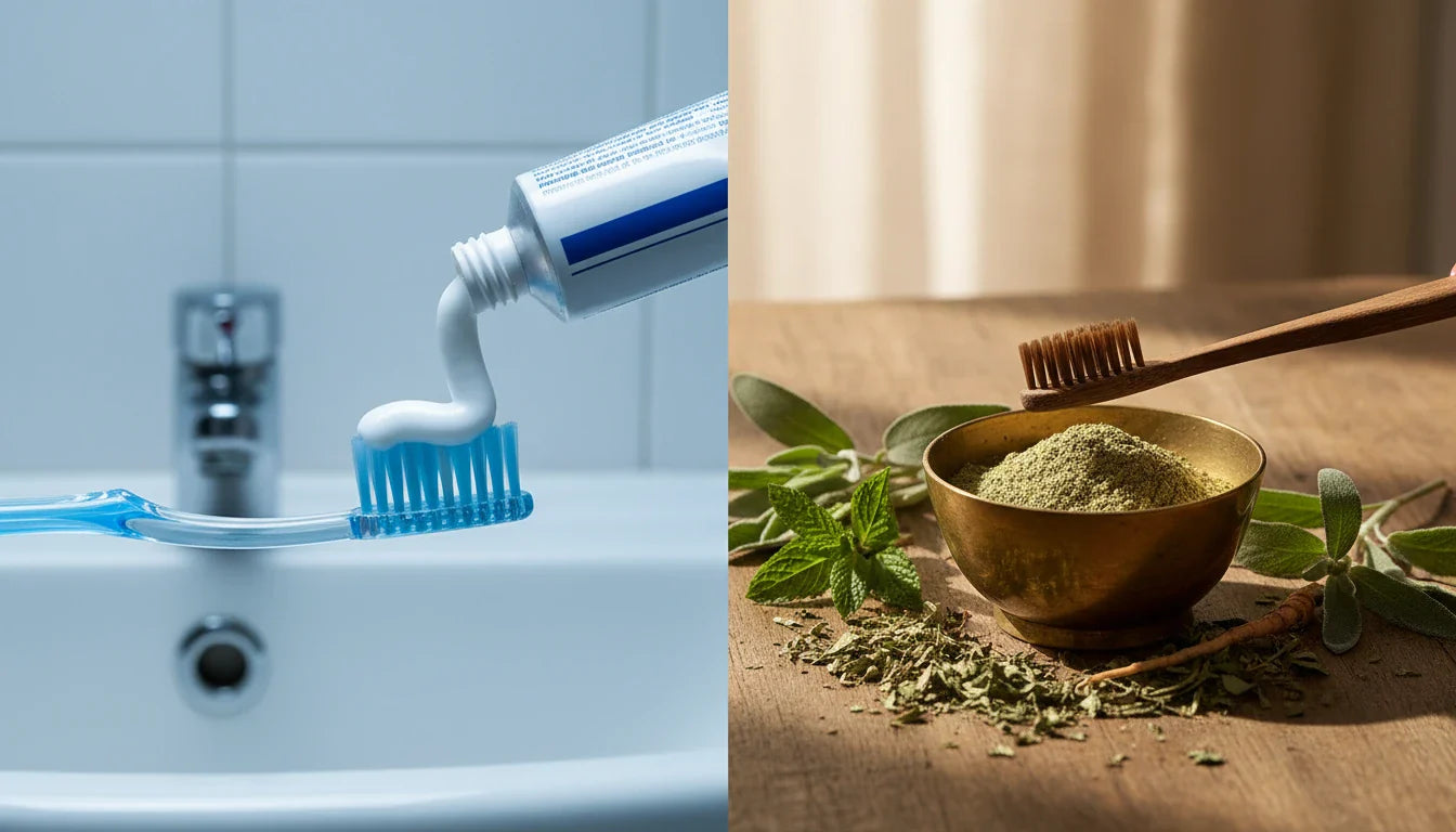 Herbal Tooth Powder vs Toothpaste