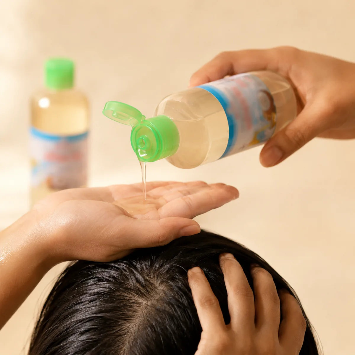 How to use cold pressed coconut oil - warm oil massaged into the scalp